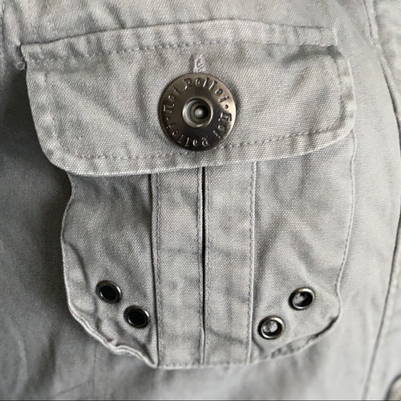 Hoi Polloi Bomber/Cargo Jacket Khaki-Gray Size 6 Small Sturdy Military Style - Picture 10 of 16